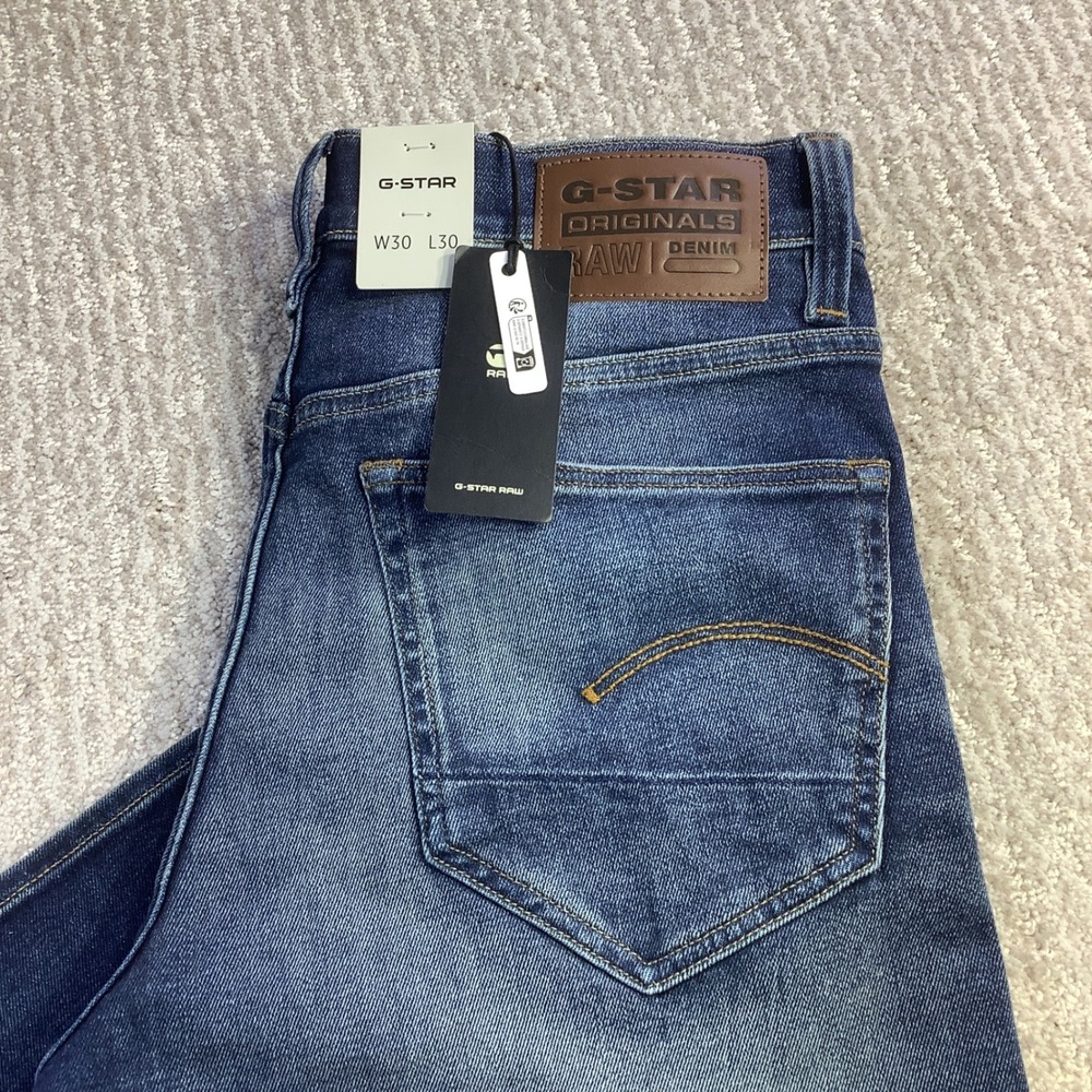 G-Star Raw Mens 3301 Slim Jeans Blue Denim 30 X 30 (Actual 30x29) NWT
